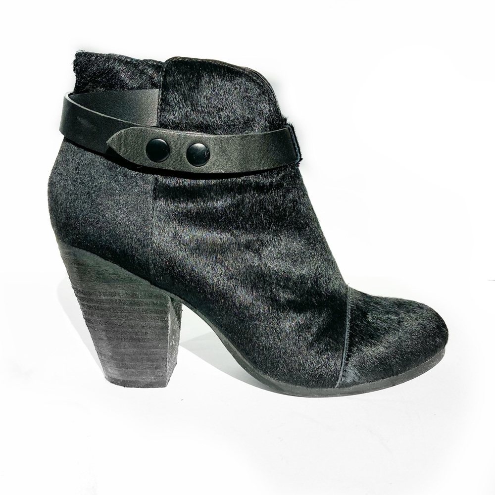 Steve Madden Black Pony Hair Ankle Boots size 10 - Picture 2 of 7